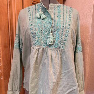 Soft Surroundings mint green blouse